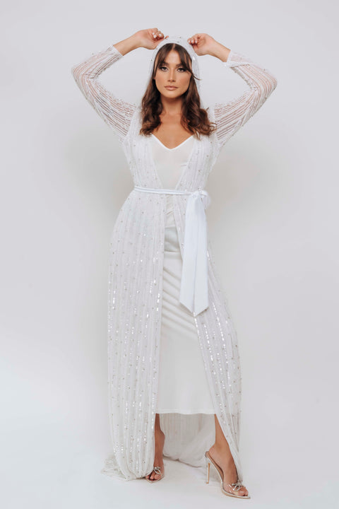 IVORY PEARL BRIDAL ROBE BY MSW