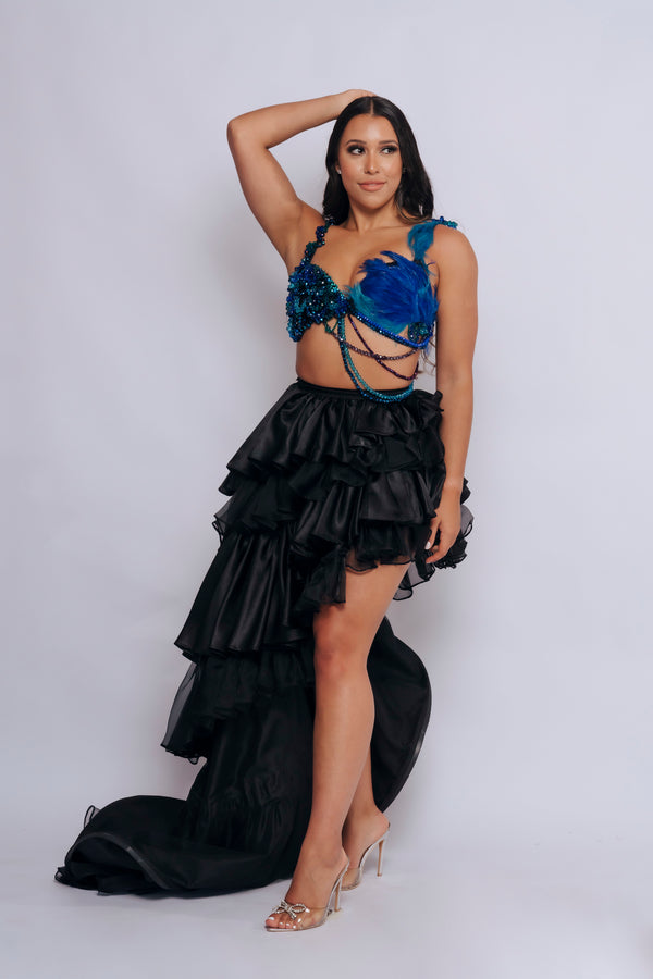 RUFFLE SKIRT BY VEE LOVE BLACK